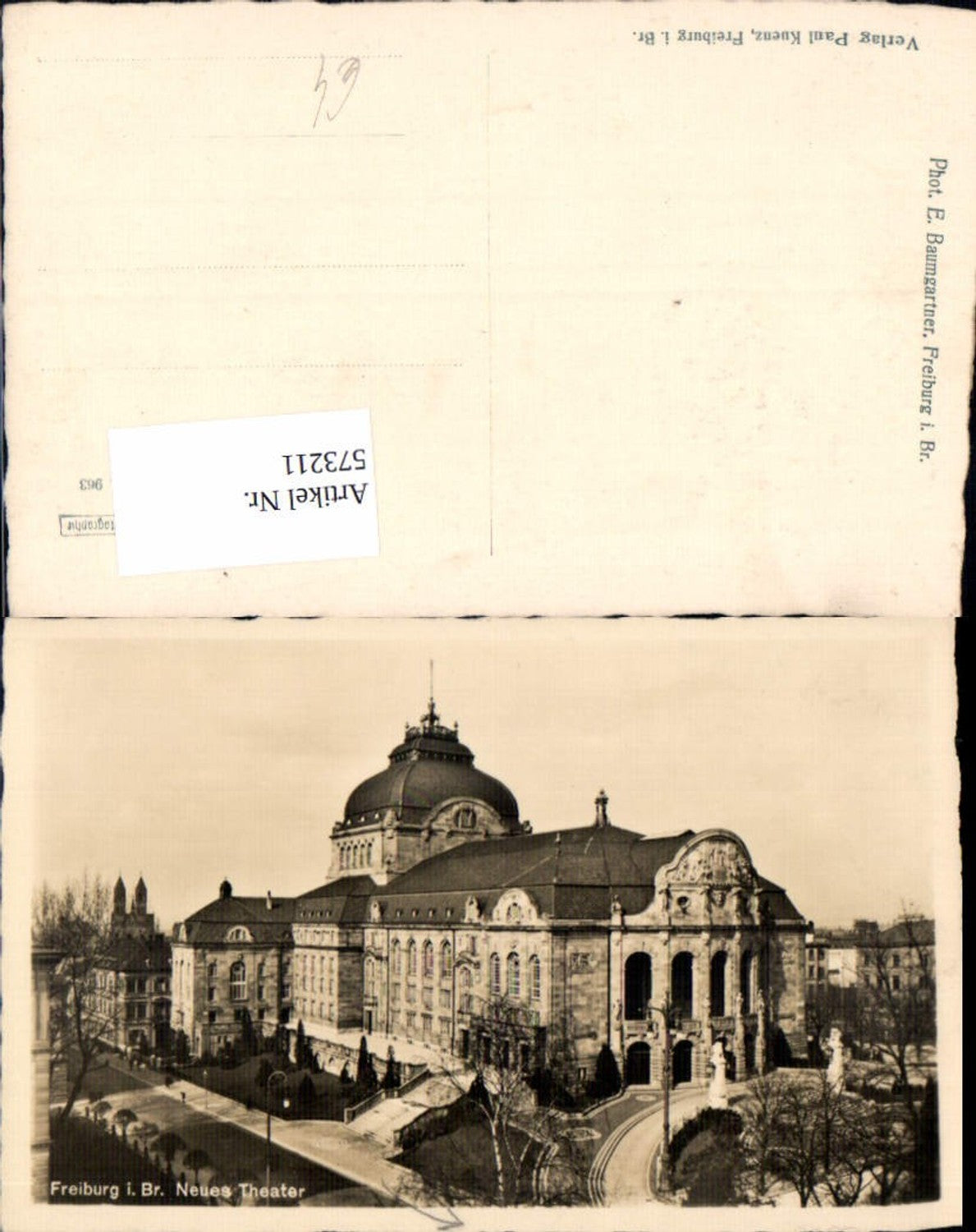 573211,Foto Ak Freiburg i. Breisgau Neues Theater