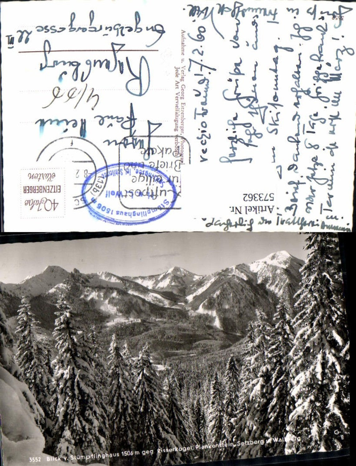 573362, View from Stümpflinghaus towards Risserkogel, Plankenstein near Spitzingsee, Schliersee, winter view