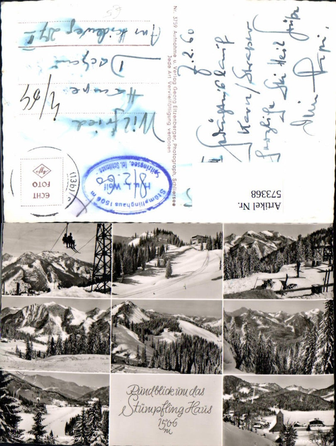 573368, Multi-image Ak Stümpflinghaus Spitzingsee Schliersee Chairlift Winter sports