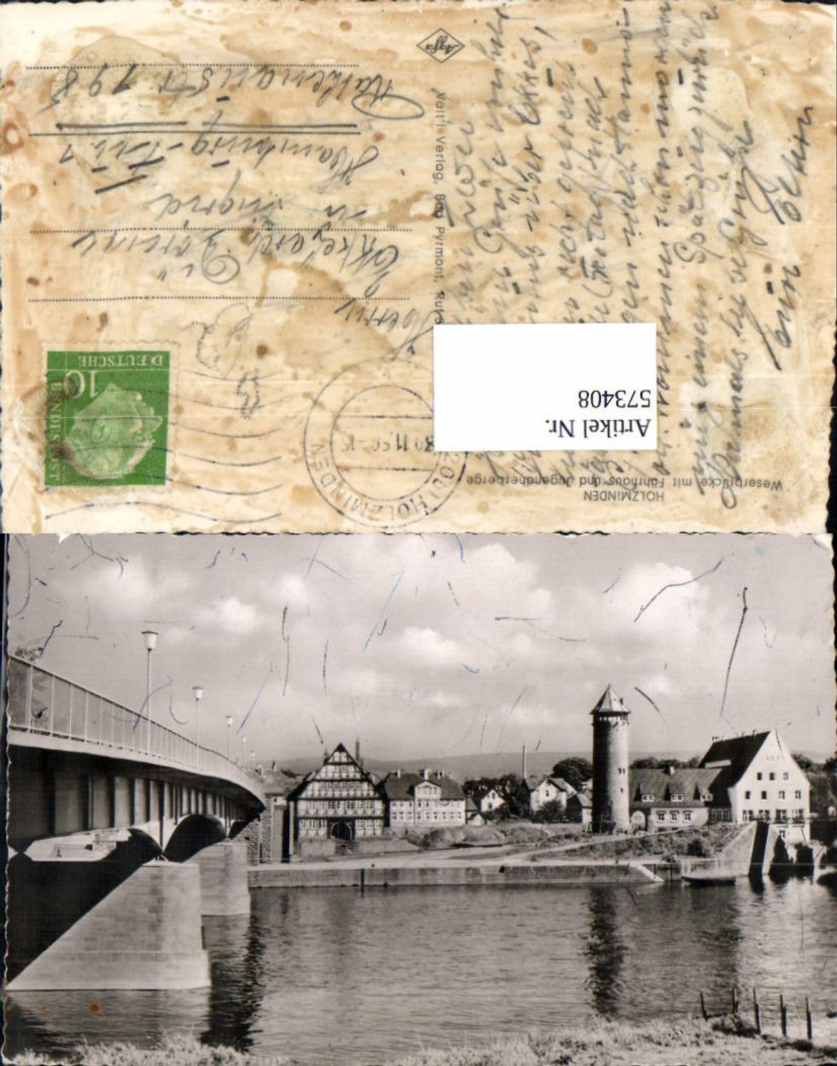 573408,Holzminden Weserbrücke m. Fährhaus u. Jugendherberge