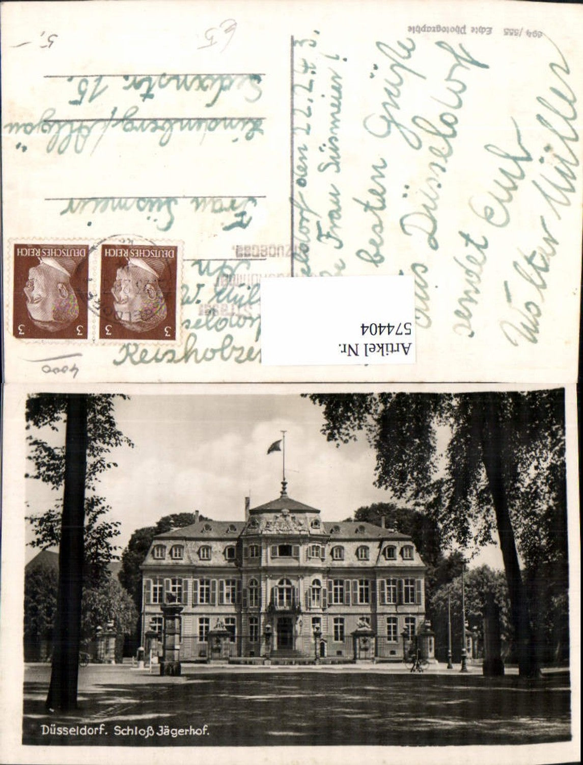 574404,Foto Ak Düsseldorf Schloss Jägerhof