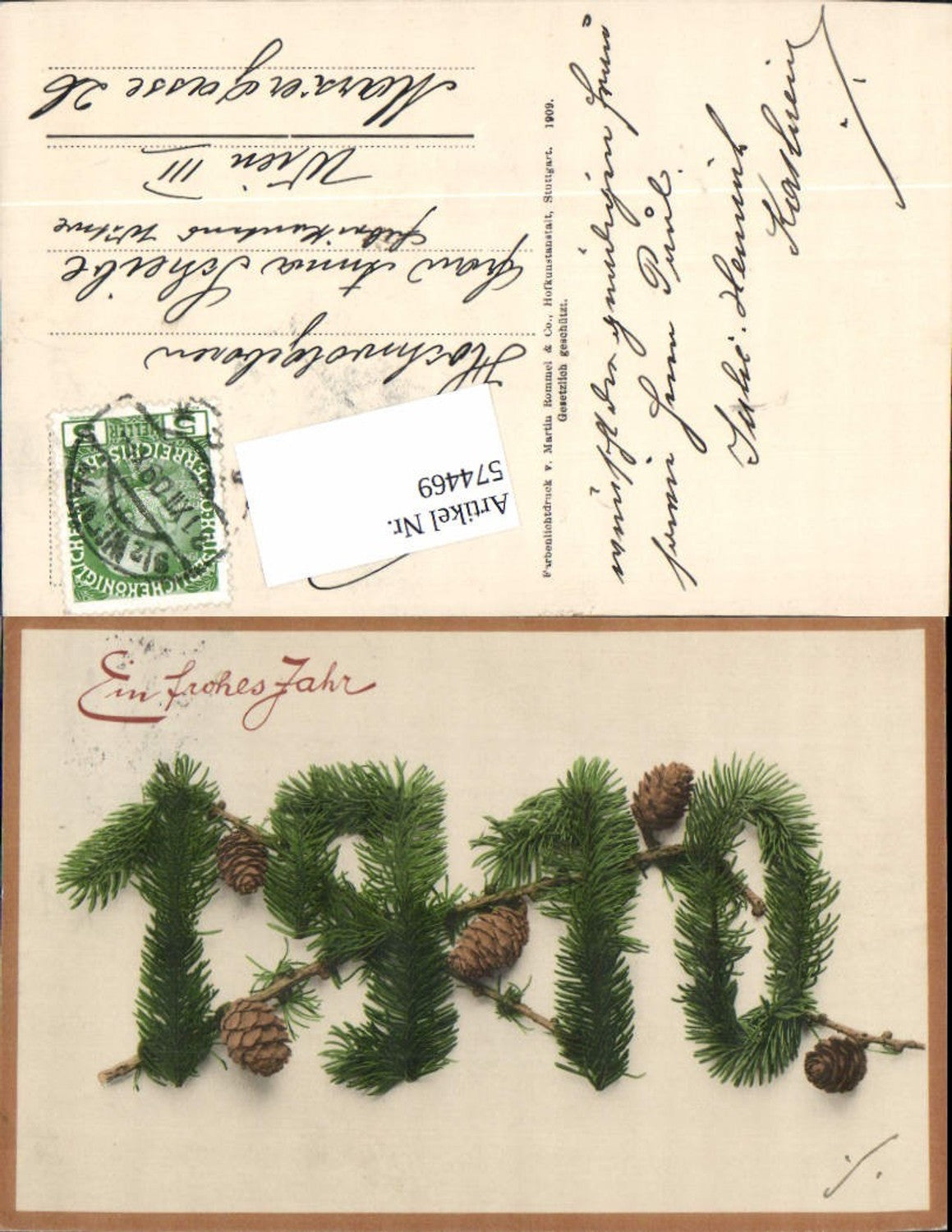 574469,Neujahr Jahreszahl 1910 Zapfen pub Martin Rommel