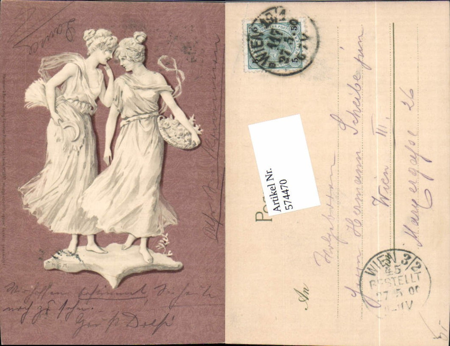 574470,Künstler AK Jugendstil Art Nouveau Wedgewood Gruppen pub Meissner & Buch 1057