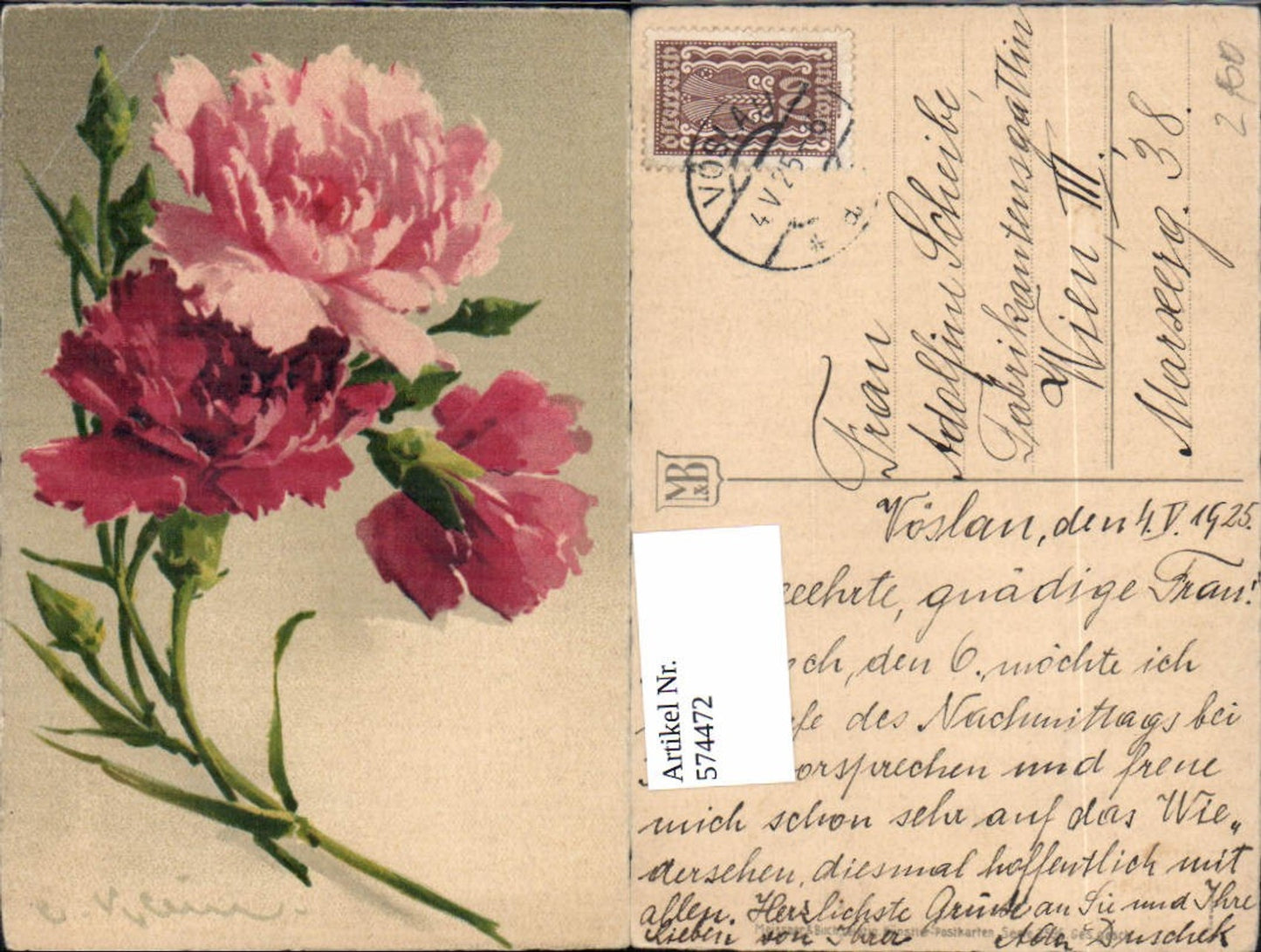 574472,Künstler AK Catharina Klein Blumen pub Meissner & Buch 2595