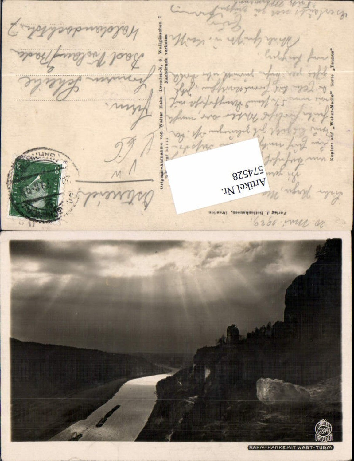 574528,Fotokunst Walter Hahn 2394 Rahm Hanke Wart Turm Schandau