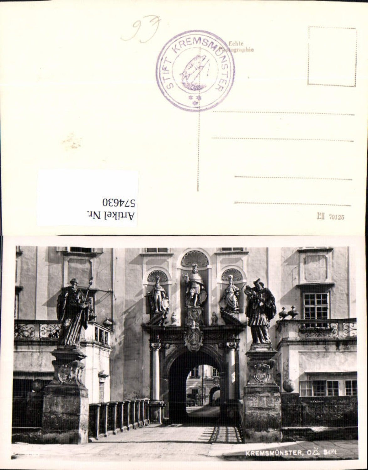 574630,Foto Ak Kremsmünster Stift Haupteingang Tor