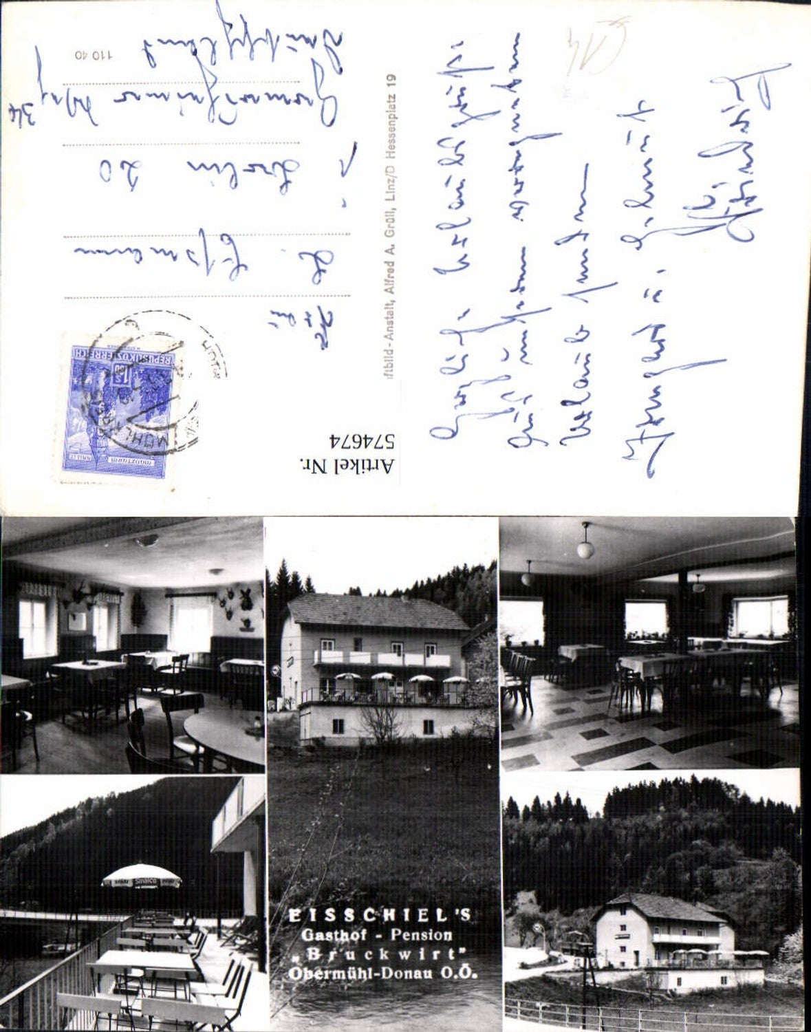 574674, Multi-image Ak Kirchberg ob der Donau Obermühl Gasthof Pension Bruckwirt