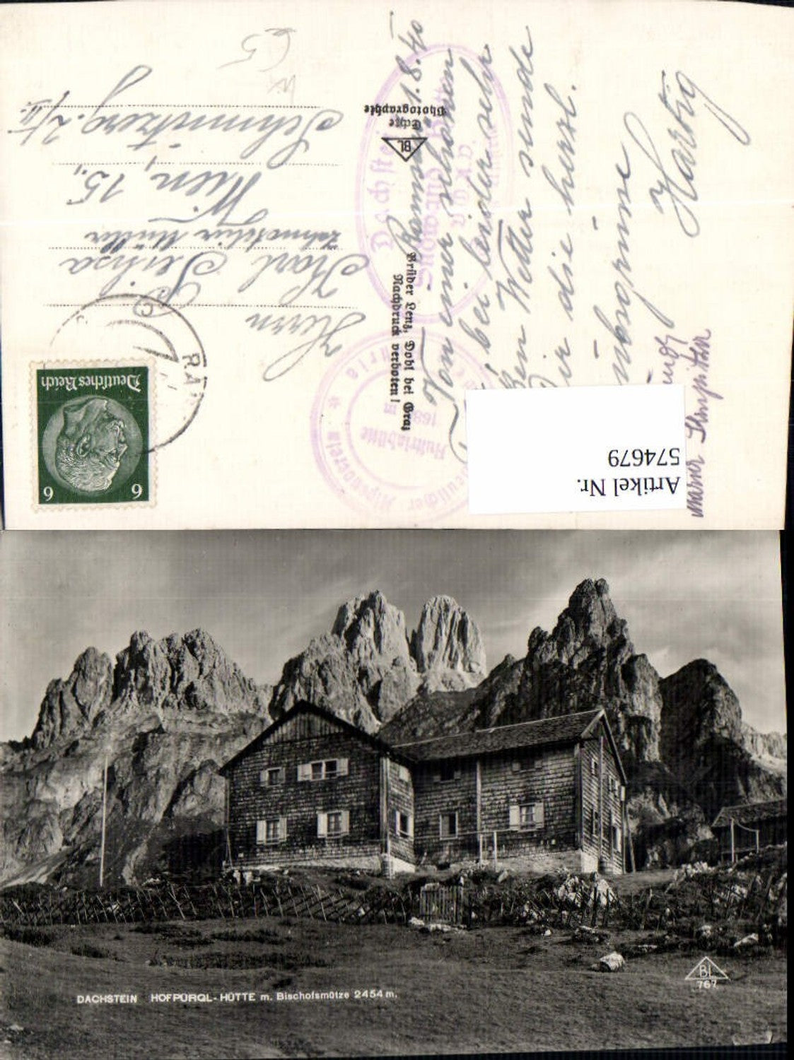 574679,Dachstein Hofpürglhütte m. Bischofsmütze Filzmoos