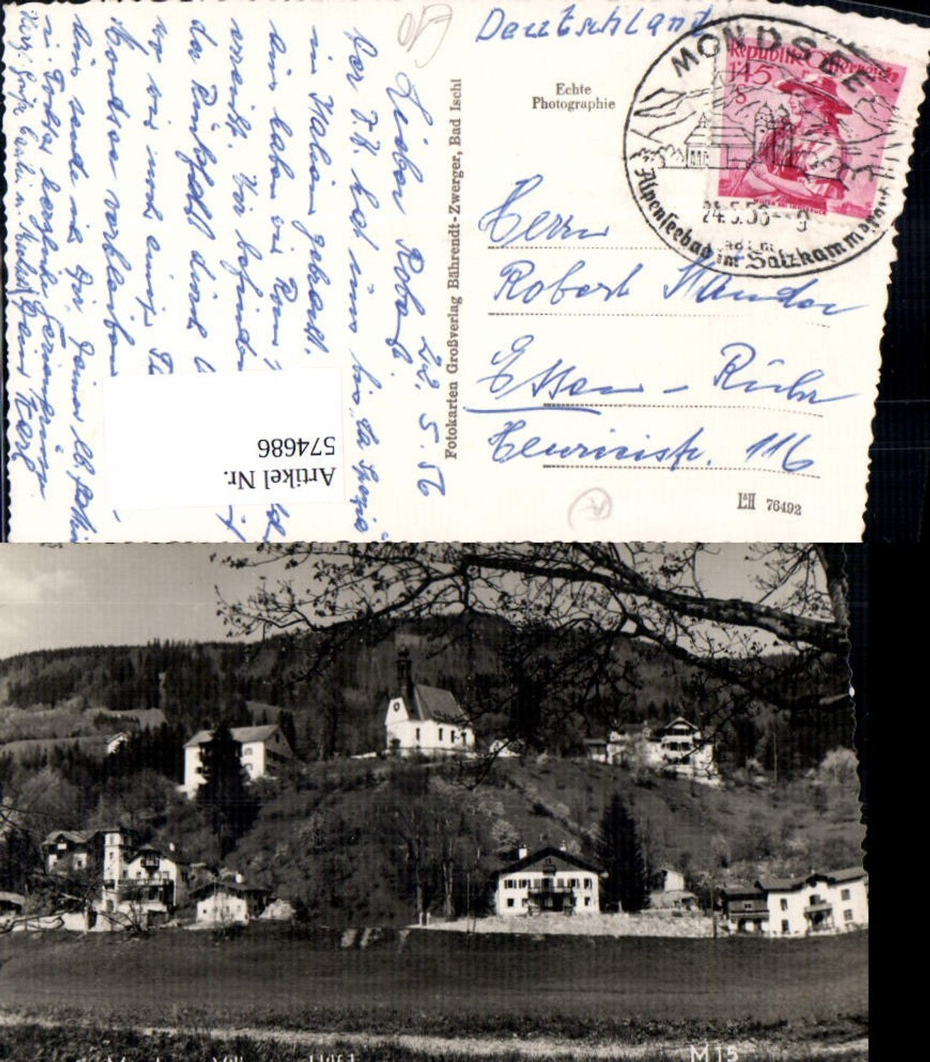 574686,Foto Ak Mondsee Villen am Hilfsberg