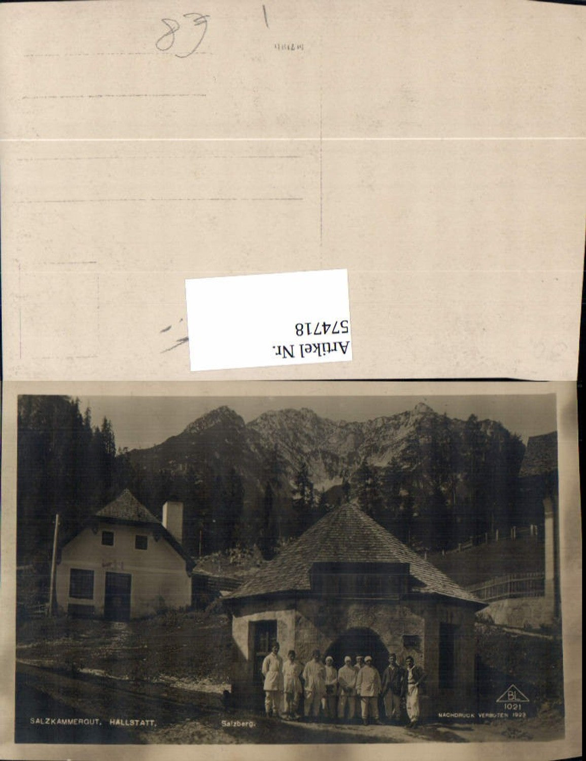 574718,Foto Ak Hallstatt Salzberg Salzbergwerk Stollen Eingang Bergwerk