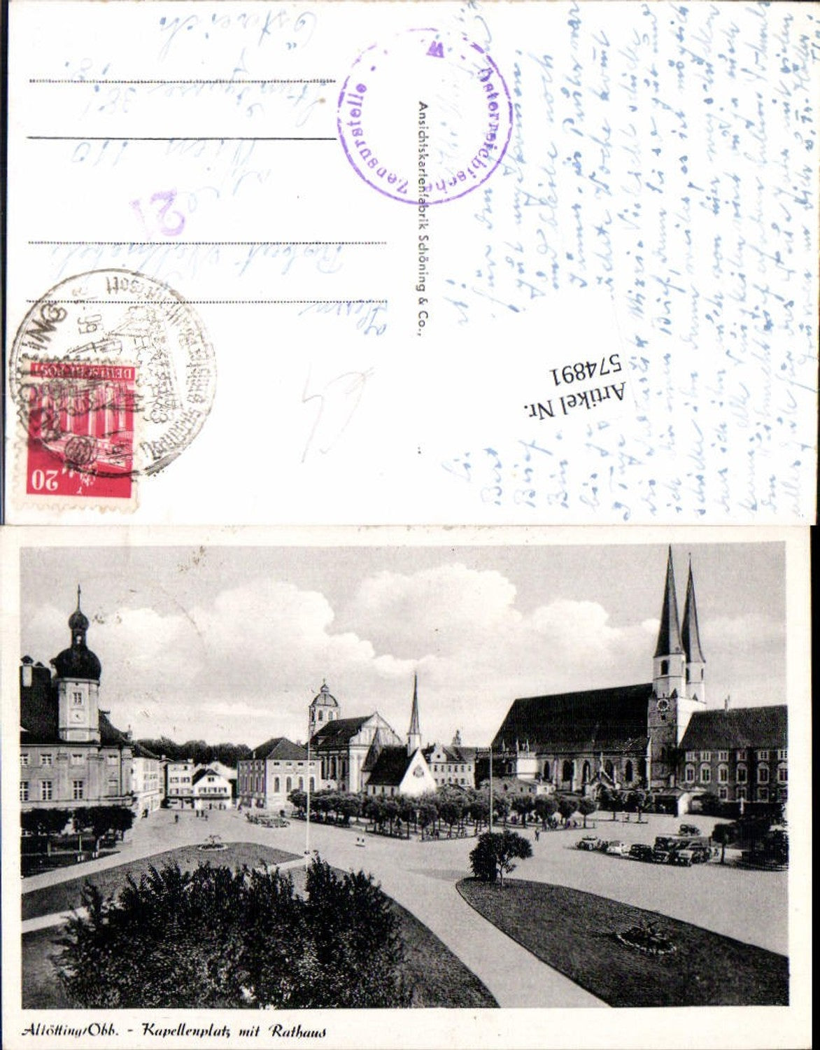 574891, Alttötting Kapellenplatz with town hall