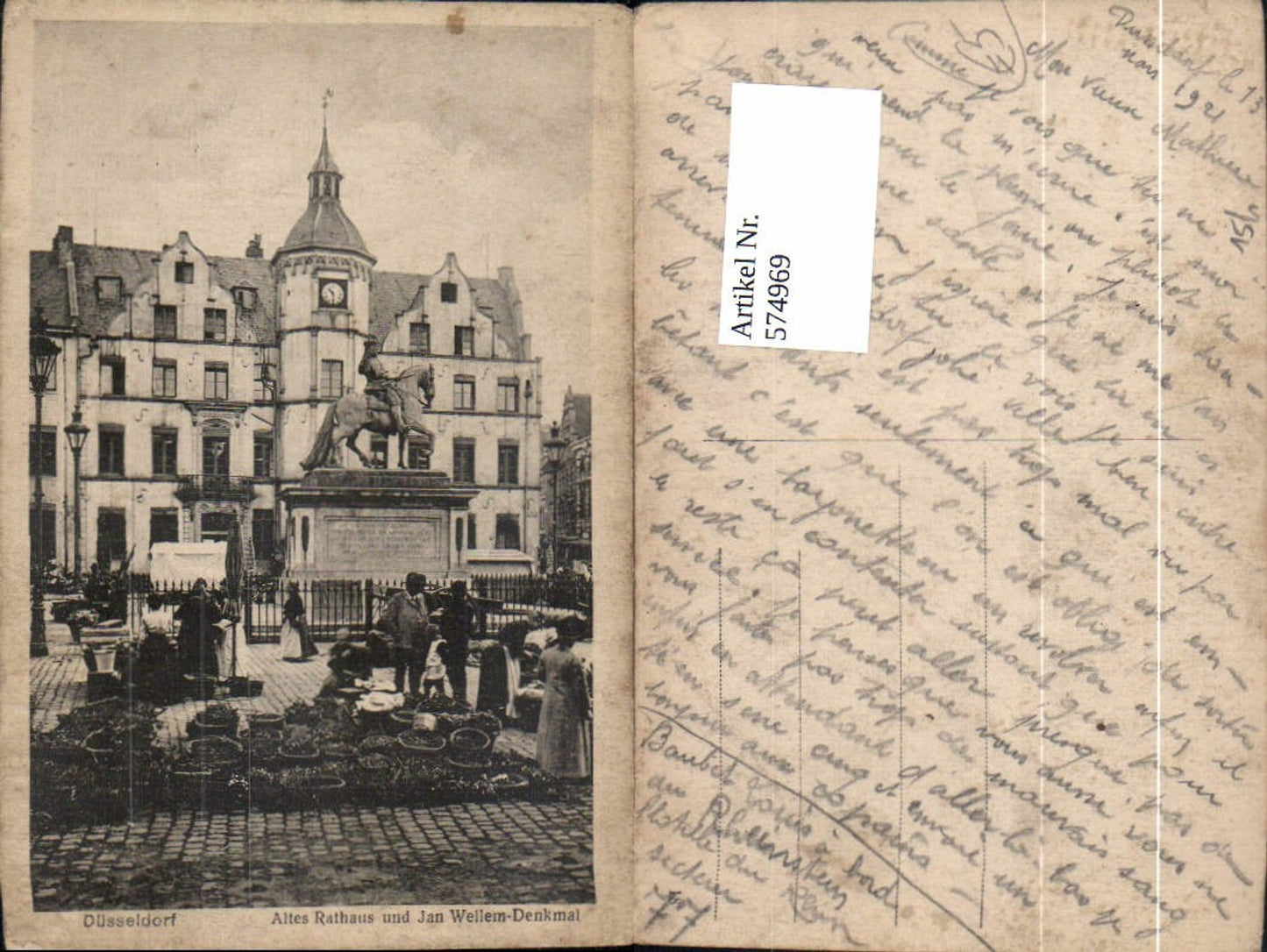 574969,Düsseldorf Altes Rathaus u. Jan Wellem-Denkmal
