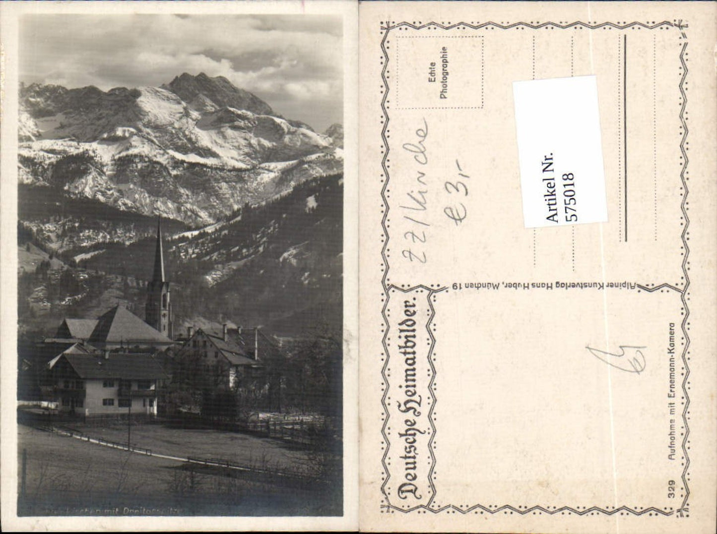 575018, Photo Ak Garmisch-Partenkirchen with Dreitorspitze