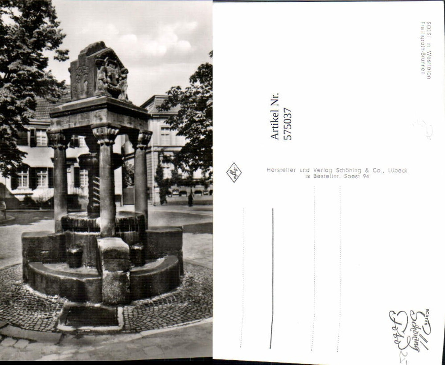 575037,Foto Ak Soest Freiligrath-Brunnen
