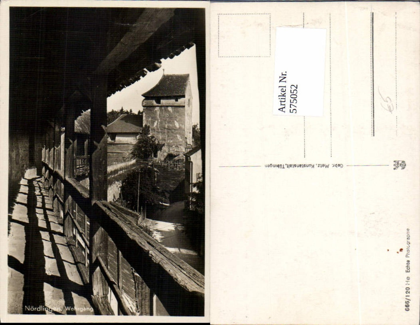 575052, Photo Ak Nördlingen Wehrgang