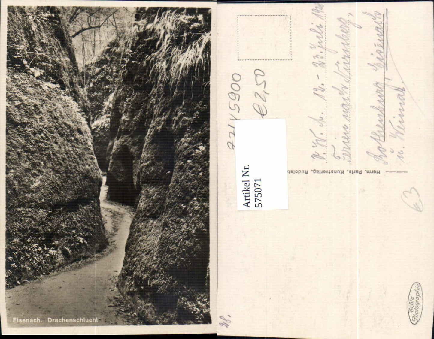575071,Foto Ak Eisenach Drachenschlucht Landschaft