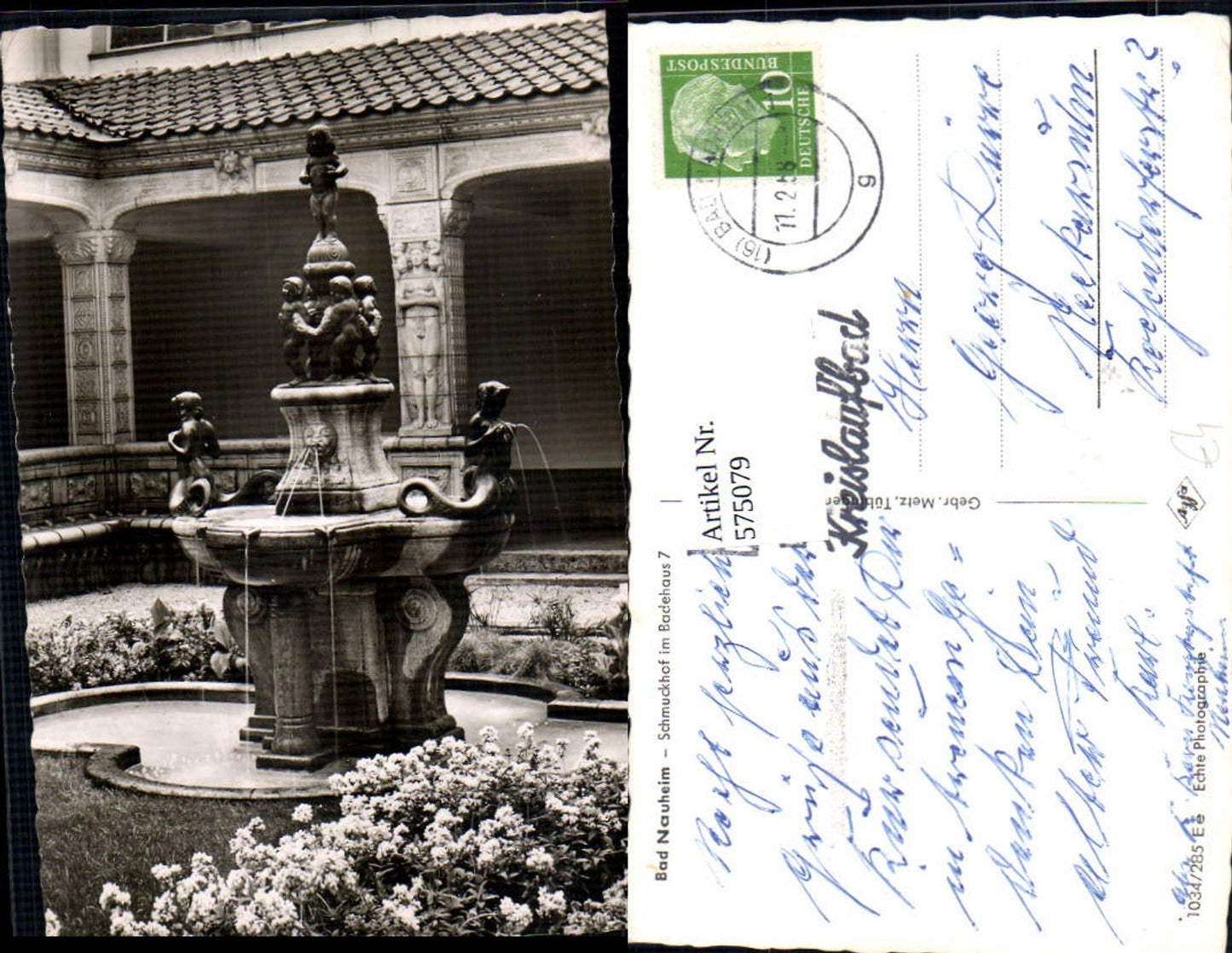 575079,Foto Ak Bad Nauheim Schmuckhof Badehaus 7