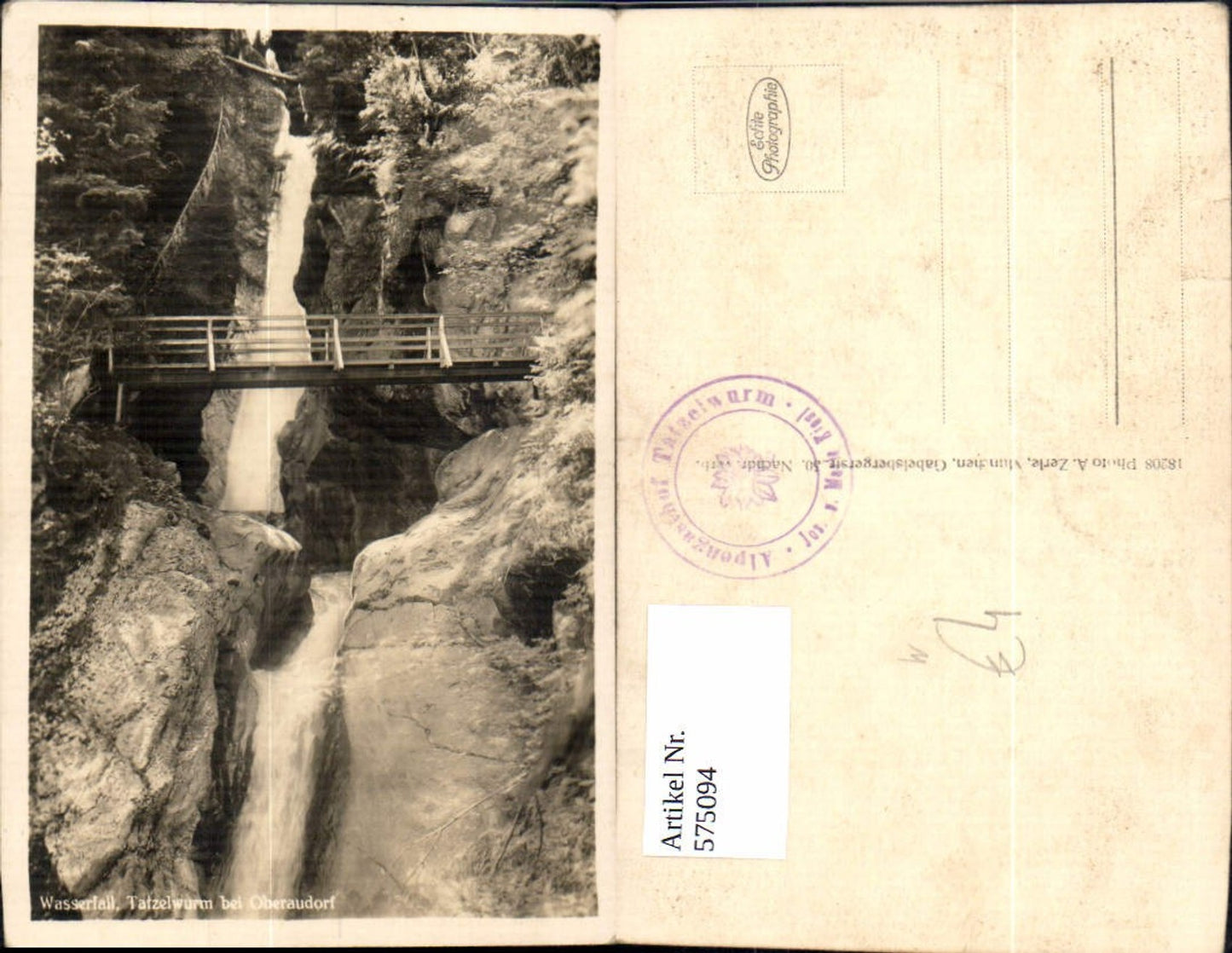 575094, Photo Ak Waterfall Tatzelwurm near Oberaudorf