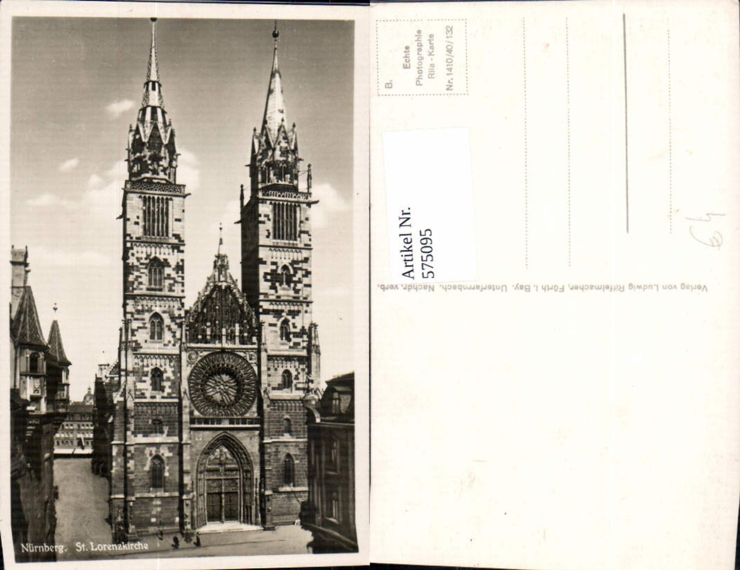 575095, Photo Ak Nuremberg St. Lorenz Church