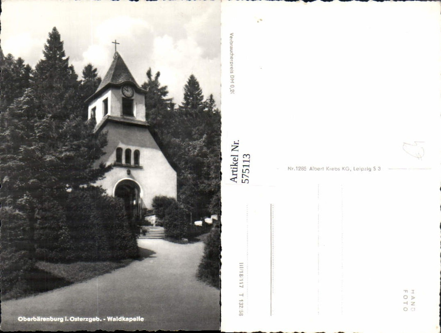 575113,Foto Ak Oberbärenburg Waldkapelle Bärenburg Altenberg
