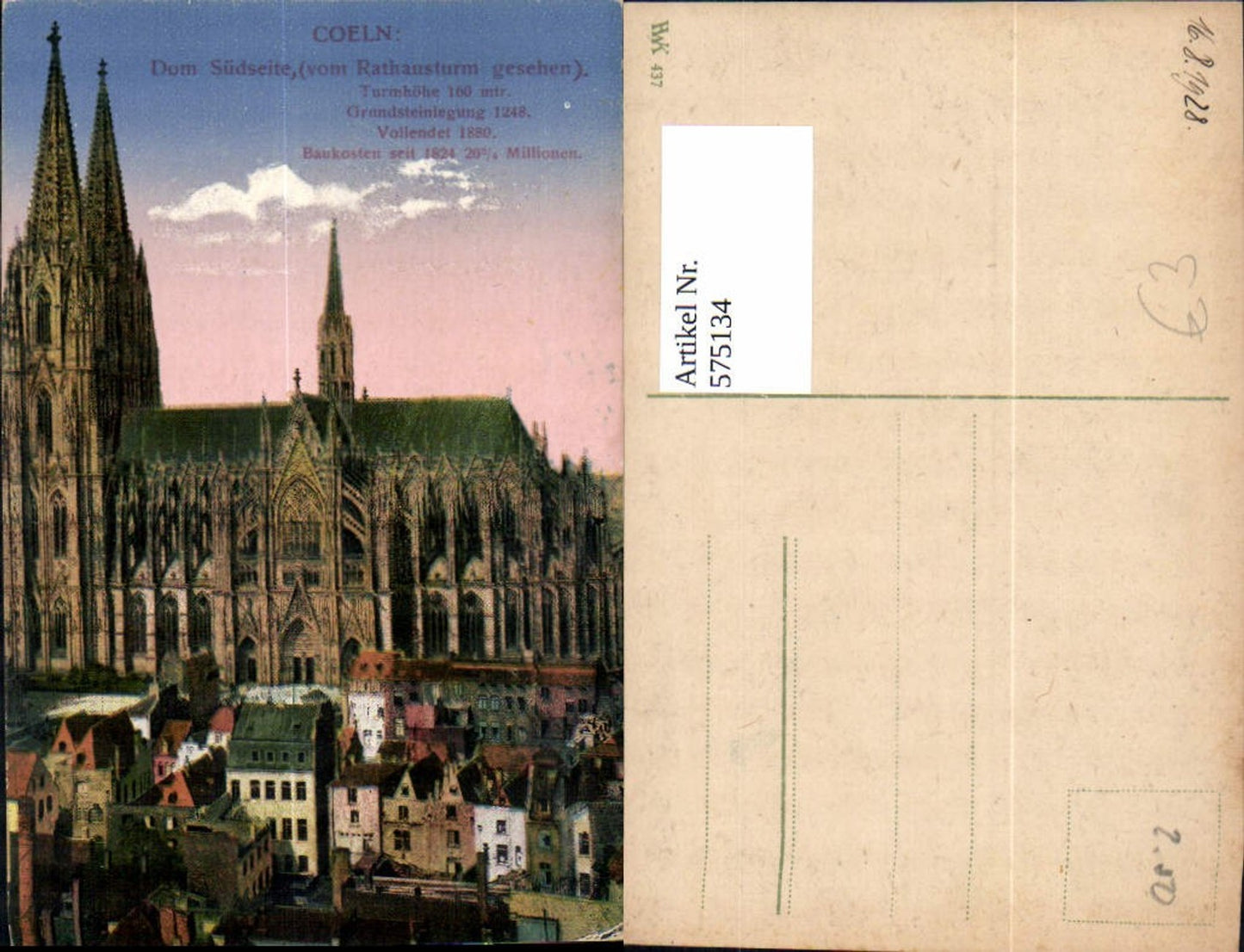 575134,Köln Coeln Dom Südseite