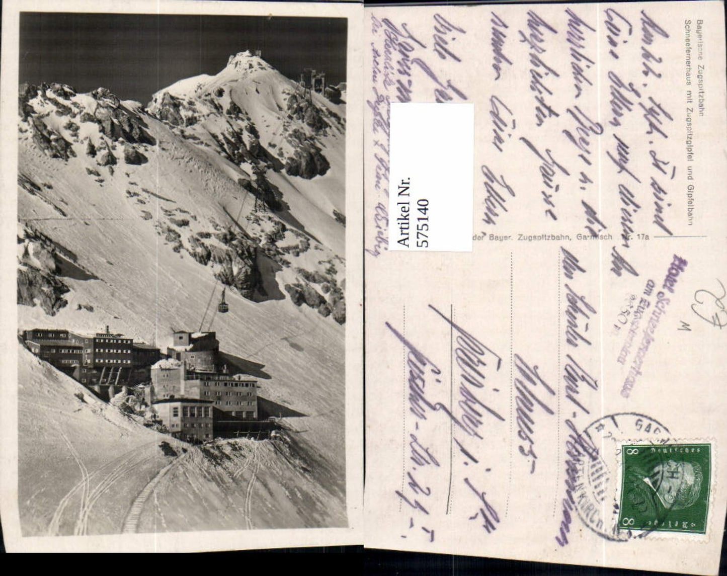575140, Garmisch-Partenkirchen Schneefernerhaus with Zugspitze summit and summit cable car