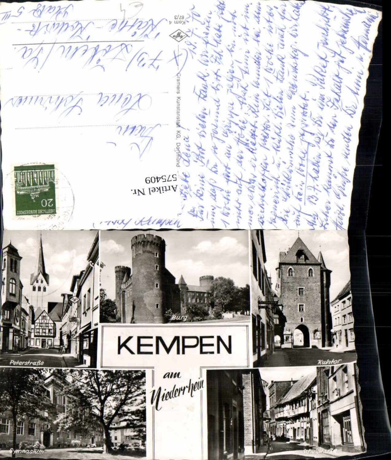 575409,Mehrbild Ak Kempen a. Niederrhein Peterstraße Gymnasium Kuhtor