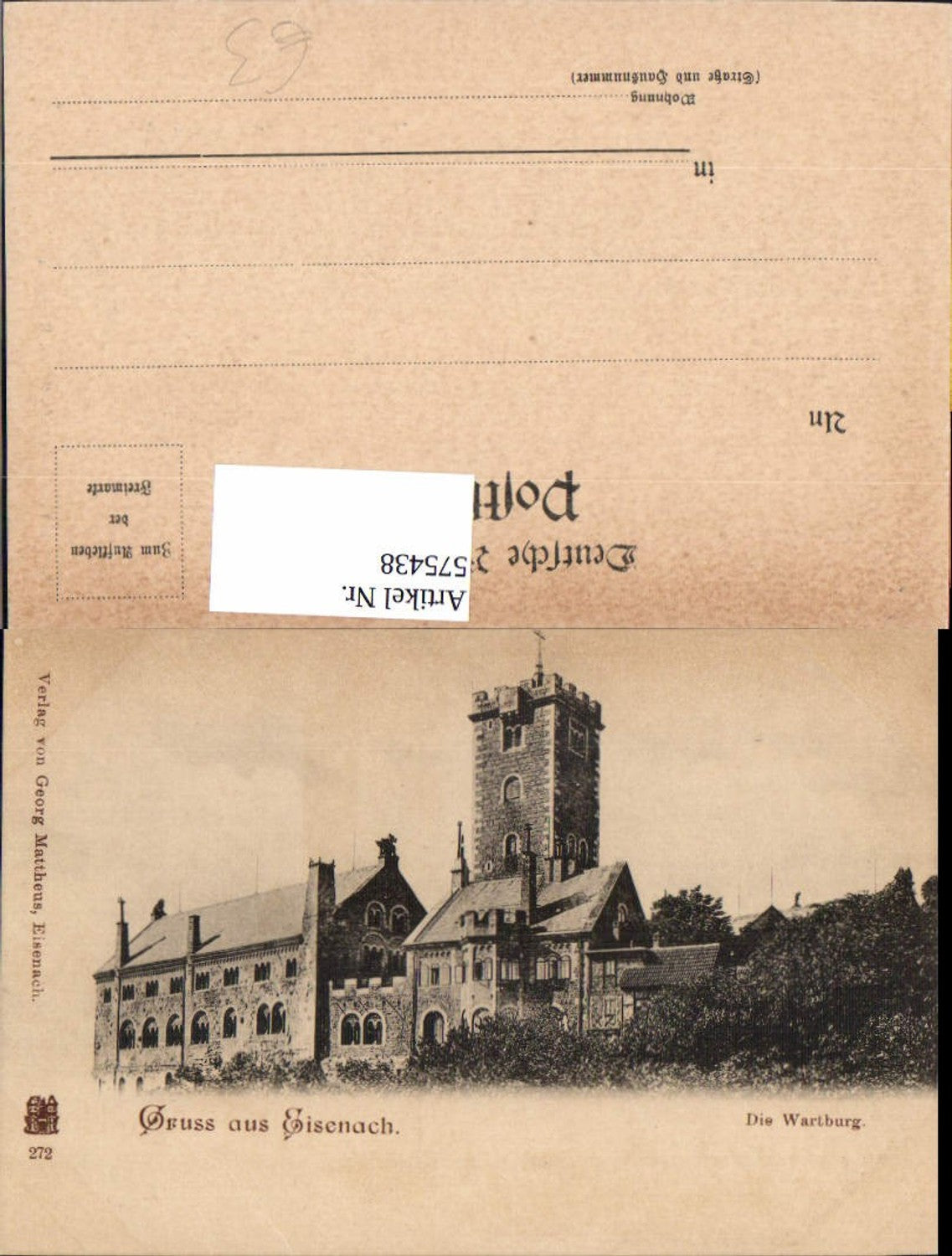 575438,Litho Eisenach Wartburg