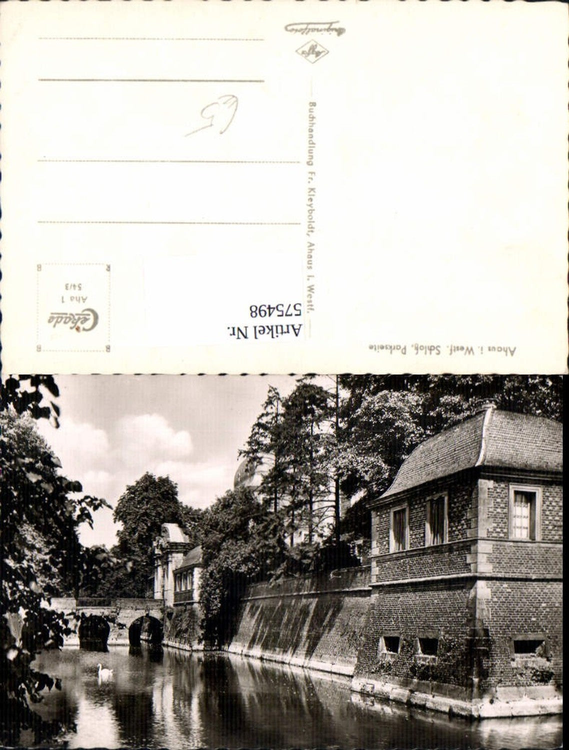 575498,Foto Ak Ahaus Schloss Parkseite