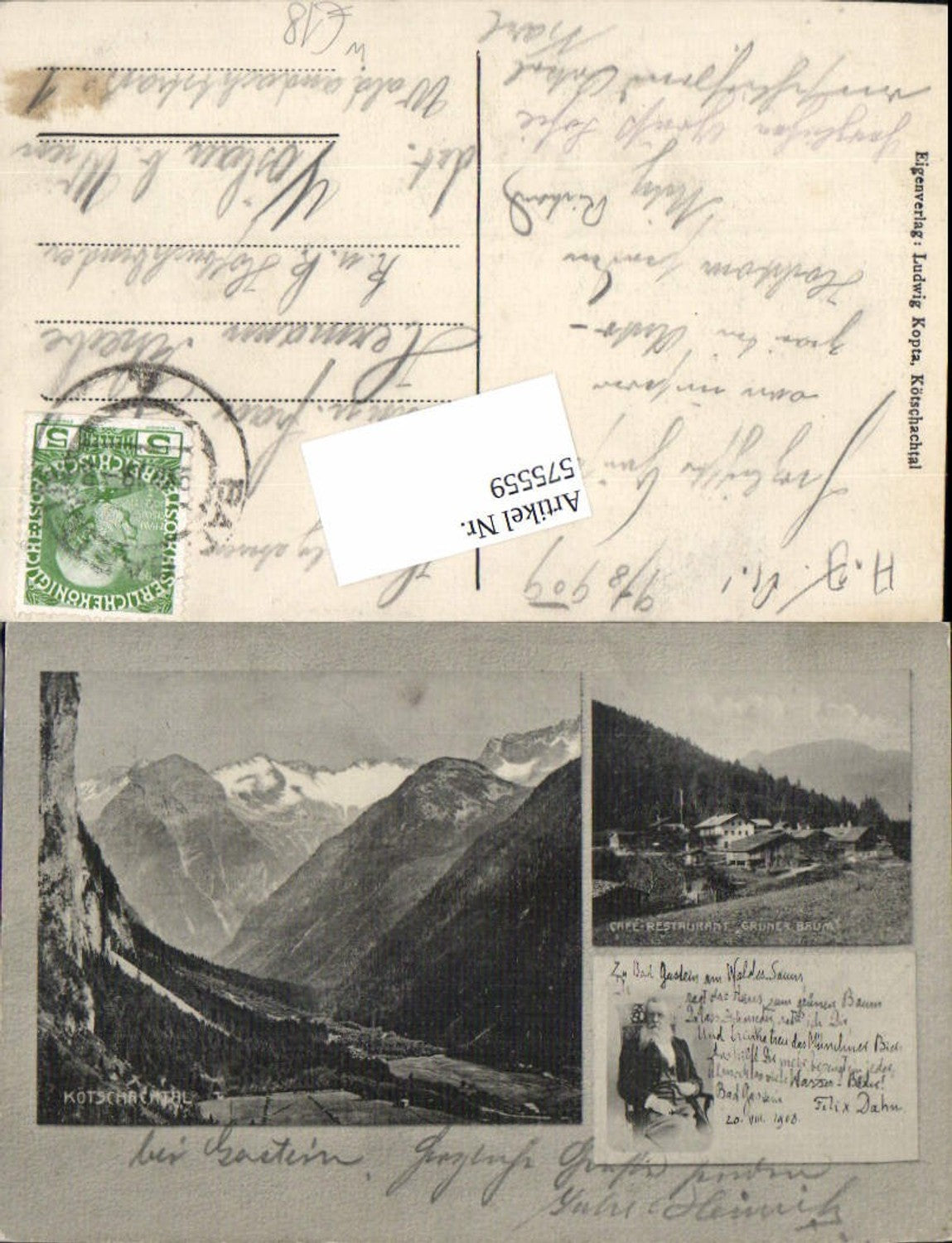 575559,seltene AK Badgastein Bad Gastein Kötschachtal Mauthen Kötschach
