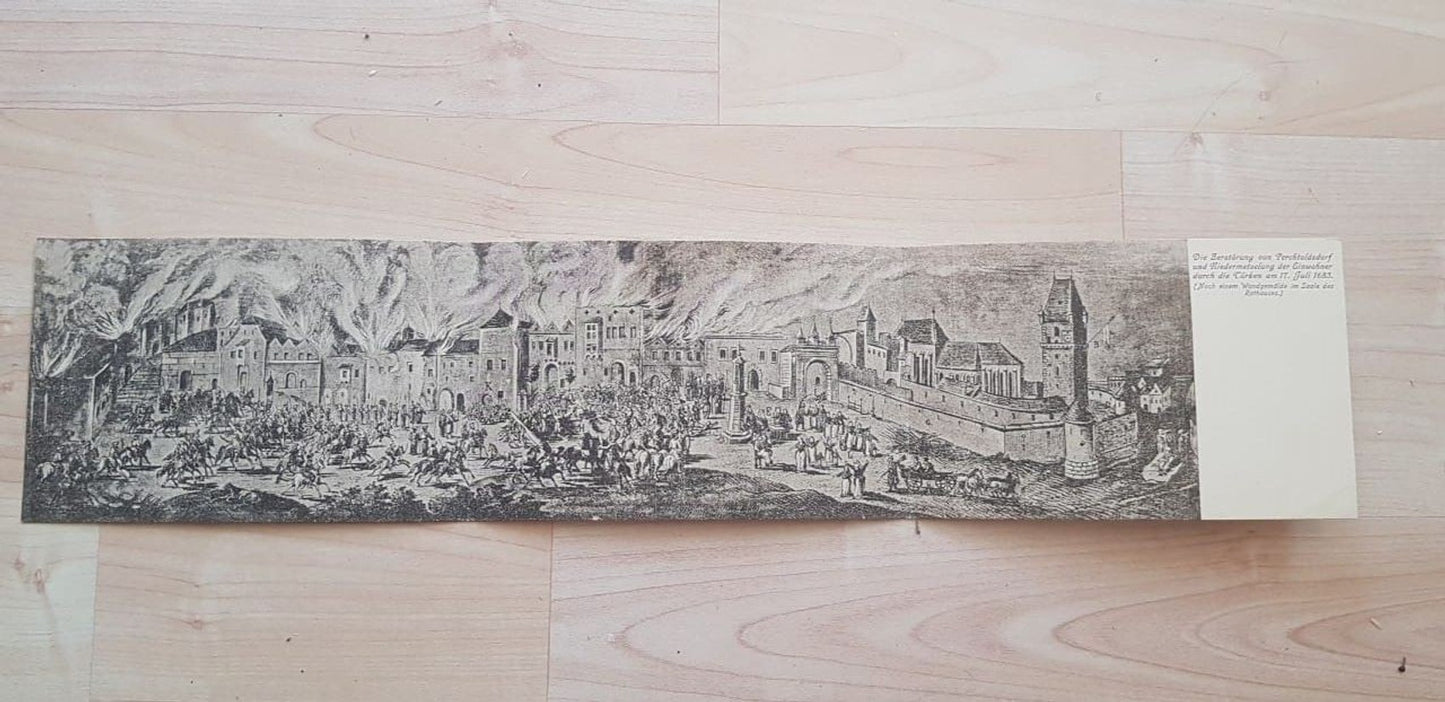 575839,tolle Klapp AK Perchtoldsdorf Zerstörung 1683 durch die Türken