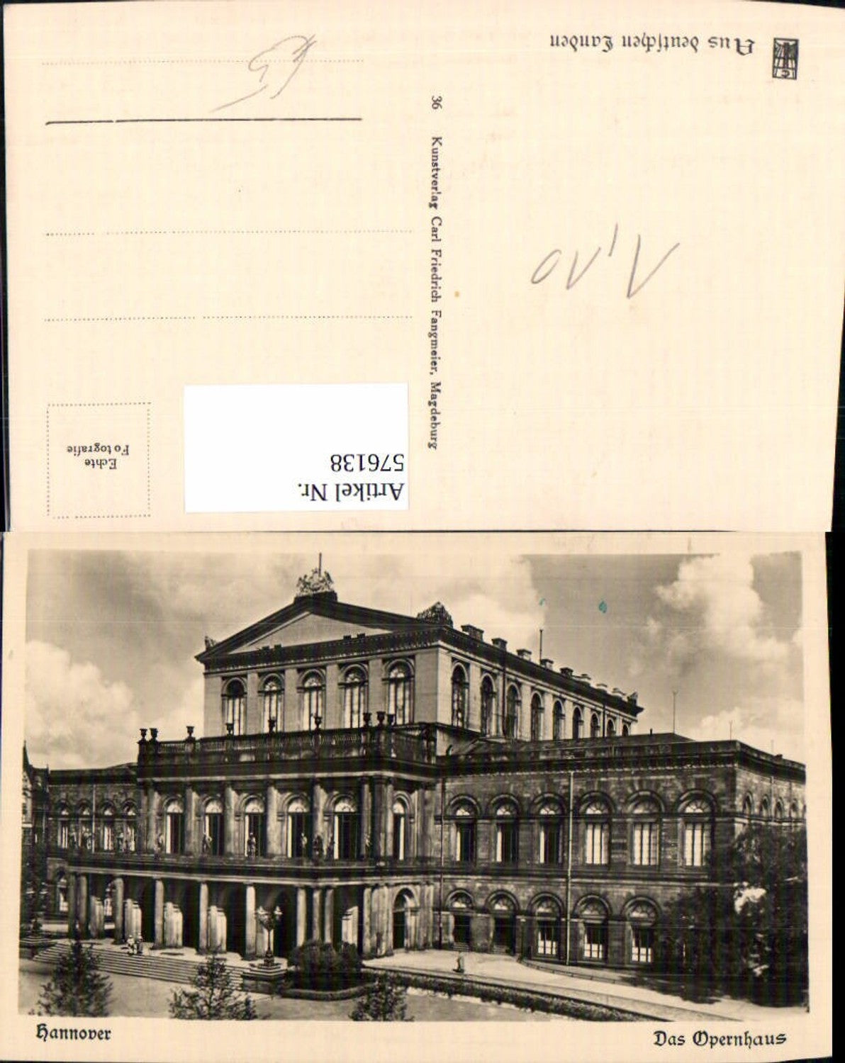 576138,Foto Ak Hannover Oper Opernhaus