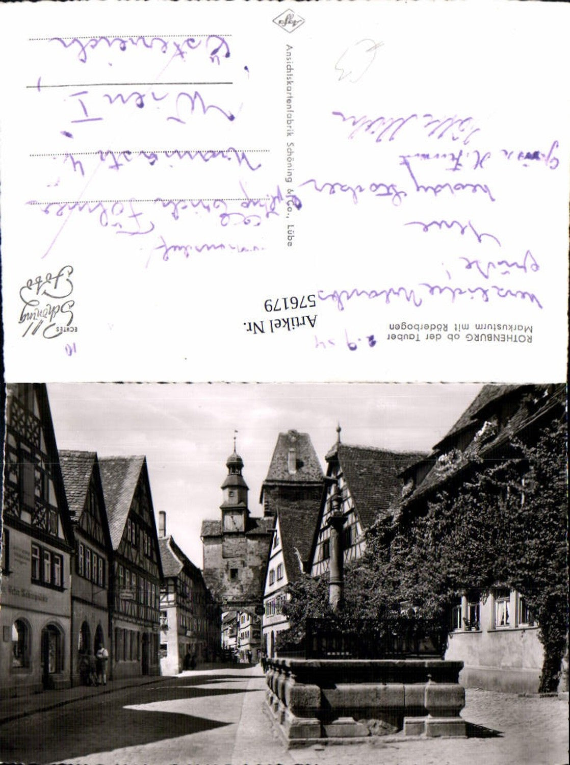 576179, Photo Ak Rothenburg ob der Tauber Markusturm m. Röderbogen