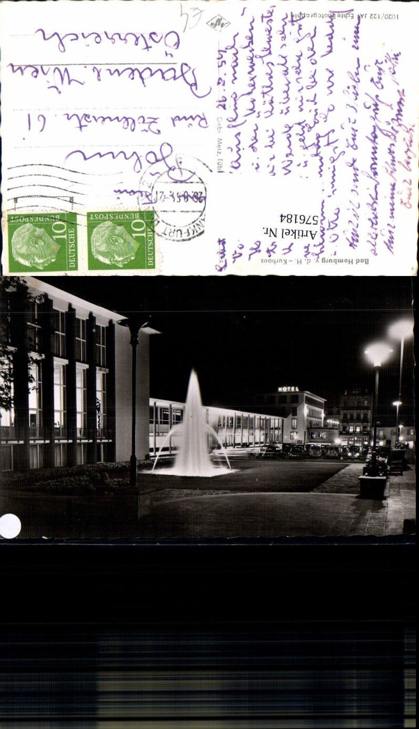 576184,Foto Ak Bad Homburg vor der Höhe Kurhaus b. Nacht