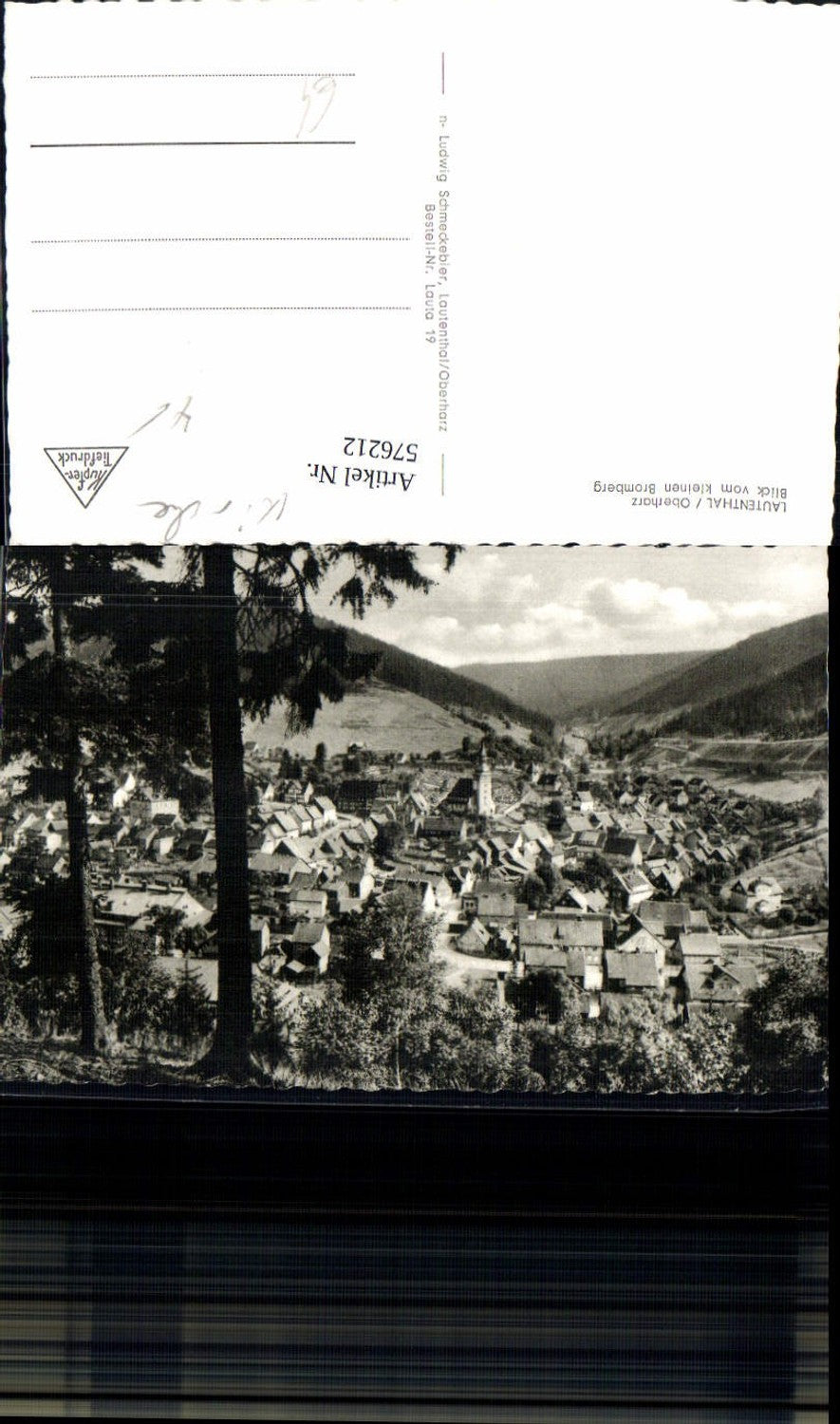 576212,Foto Ak Lautenthal Oberharz Blick v. Kleinen Bromberg Langelsheim