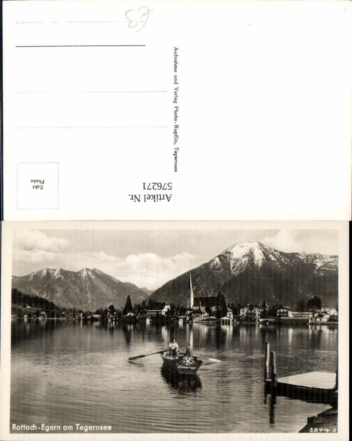 576271, Photo Ak Rottach-Egern on Lake Tegernsee Rowing boat Boat