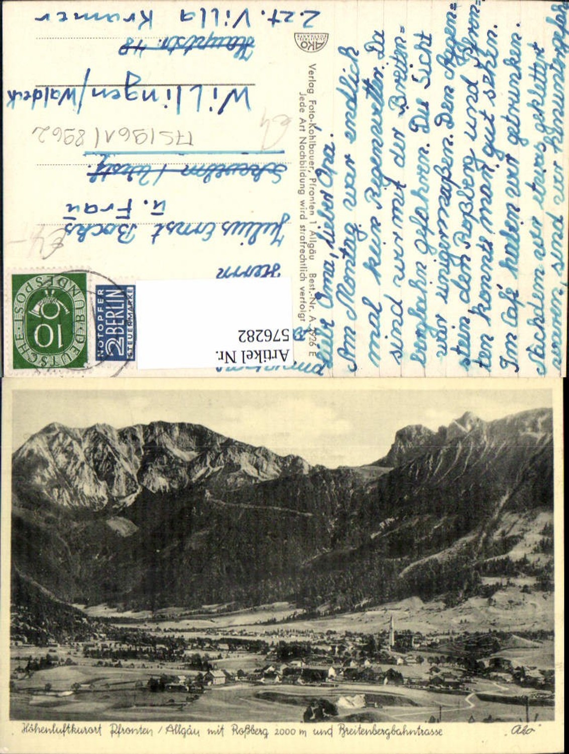 576282, Pfronten i. Allgäu with Roßberg and Breitenbach railway line