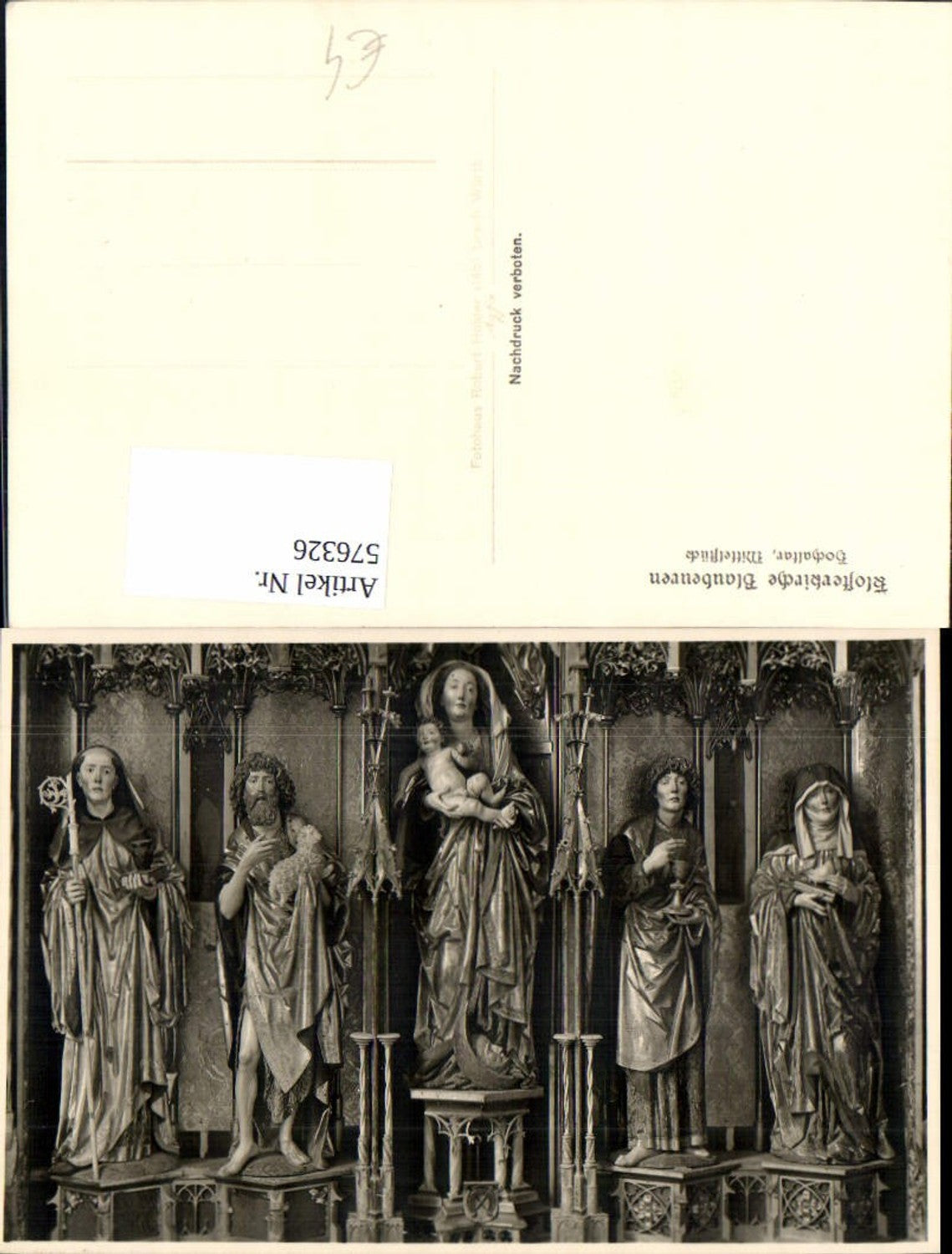 576326,Blaubeuren Kloster Ansicht Hochaltar Mittelstück Statuen