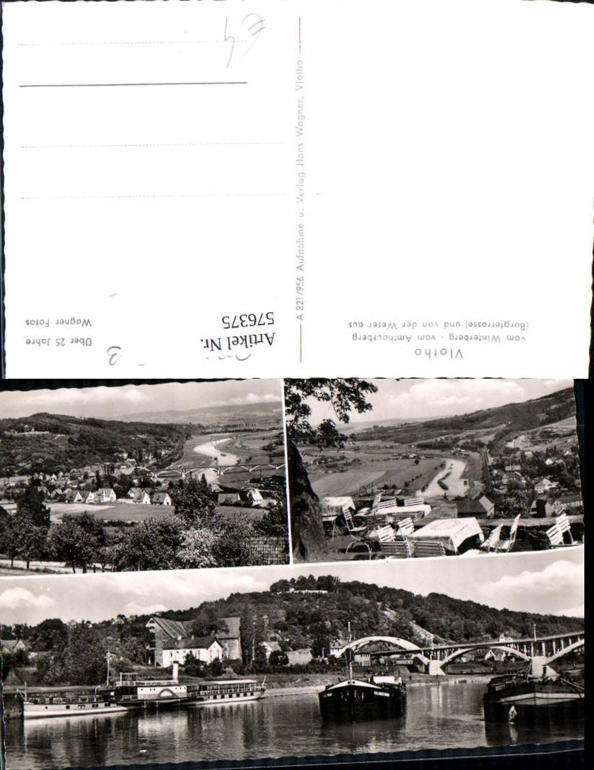 576375,Mehrbild Ak Vlotho v. Winterberg v. Amthausberg u. v. d. Weser aus