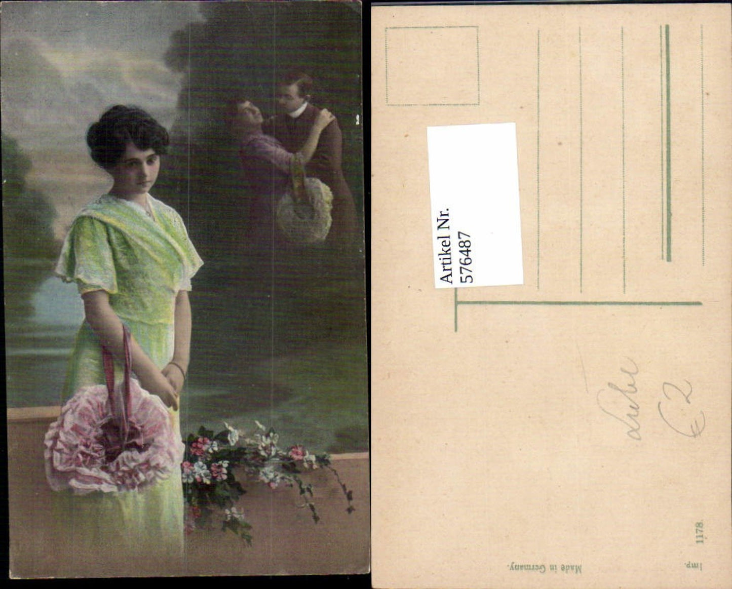 576487,Foto-AK Frau Portrait Frauen Mädchen Liebe Paar Mann