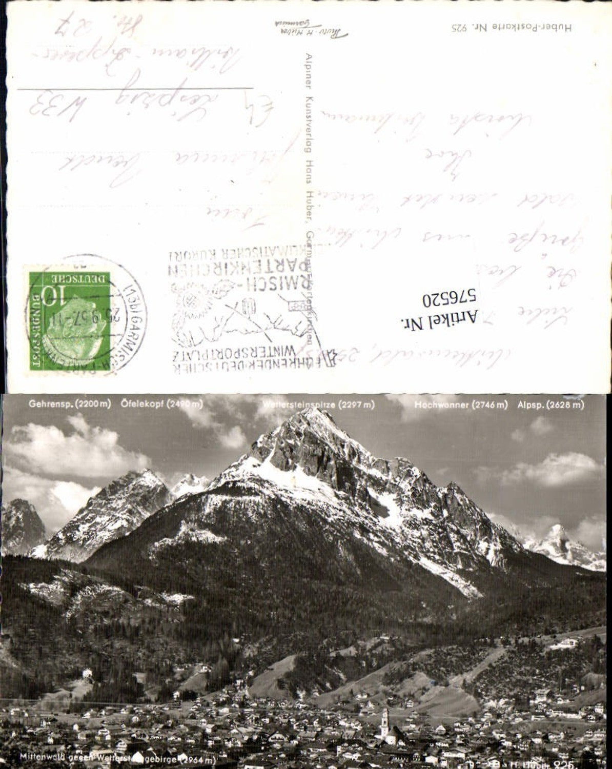 576520, Mitterwald against Wetterstein Mountains Öfelekopf Hochwanner Gehrensp. Alpsp.