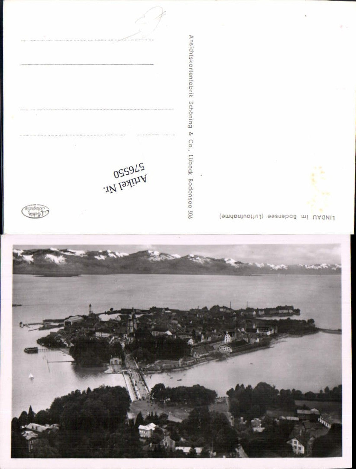 576550, Lindau on Lake Constance aerial view