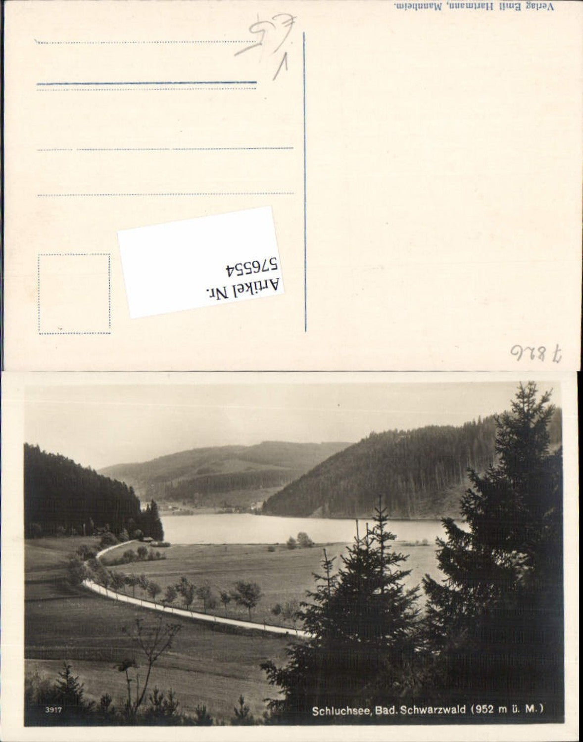 576554,Verlag Schluchsee Bad. Schwarzwald pub Emil Hartmann