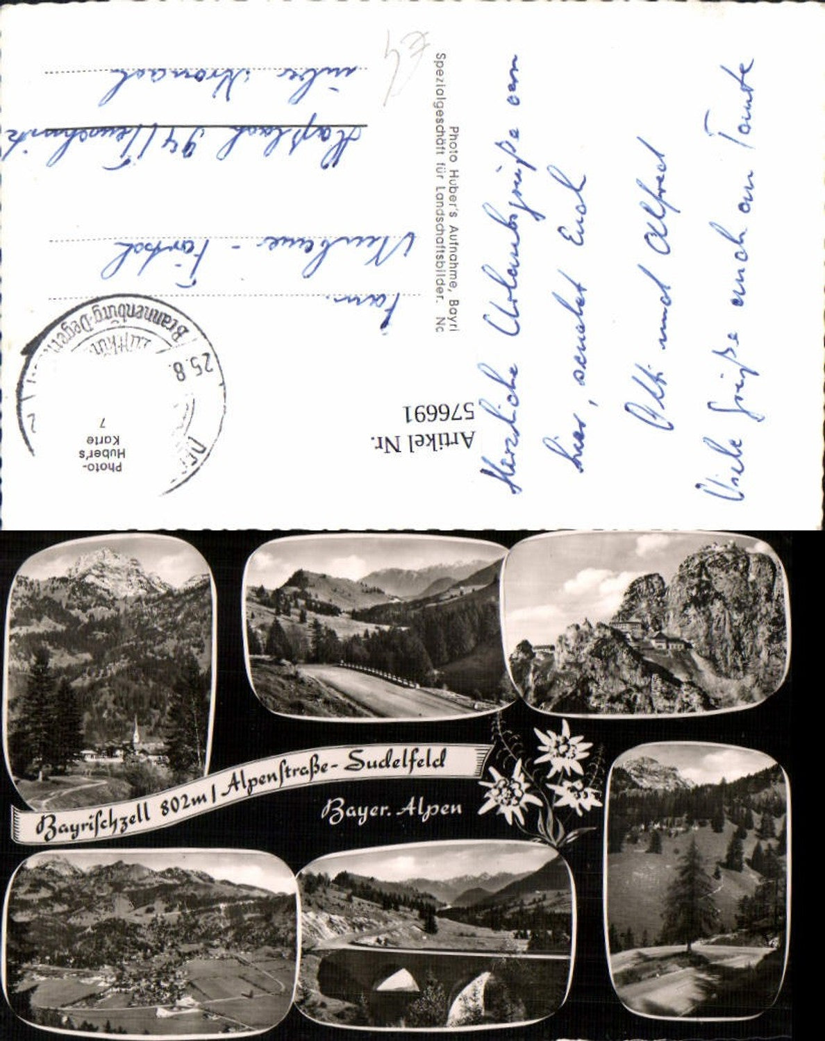 576691, Multi-image postcard Bayrischzell Alpenstraße Sudelfeld Edelweiss