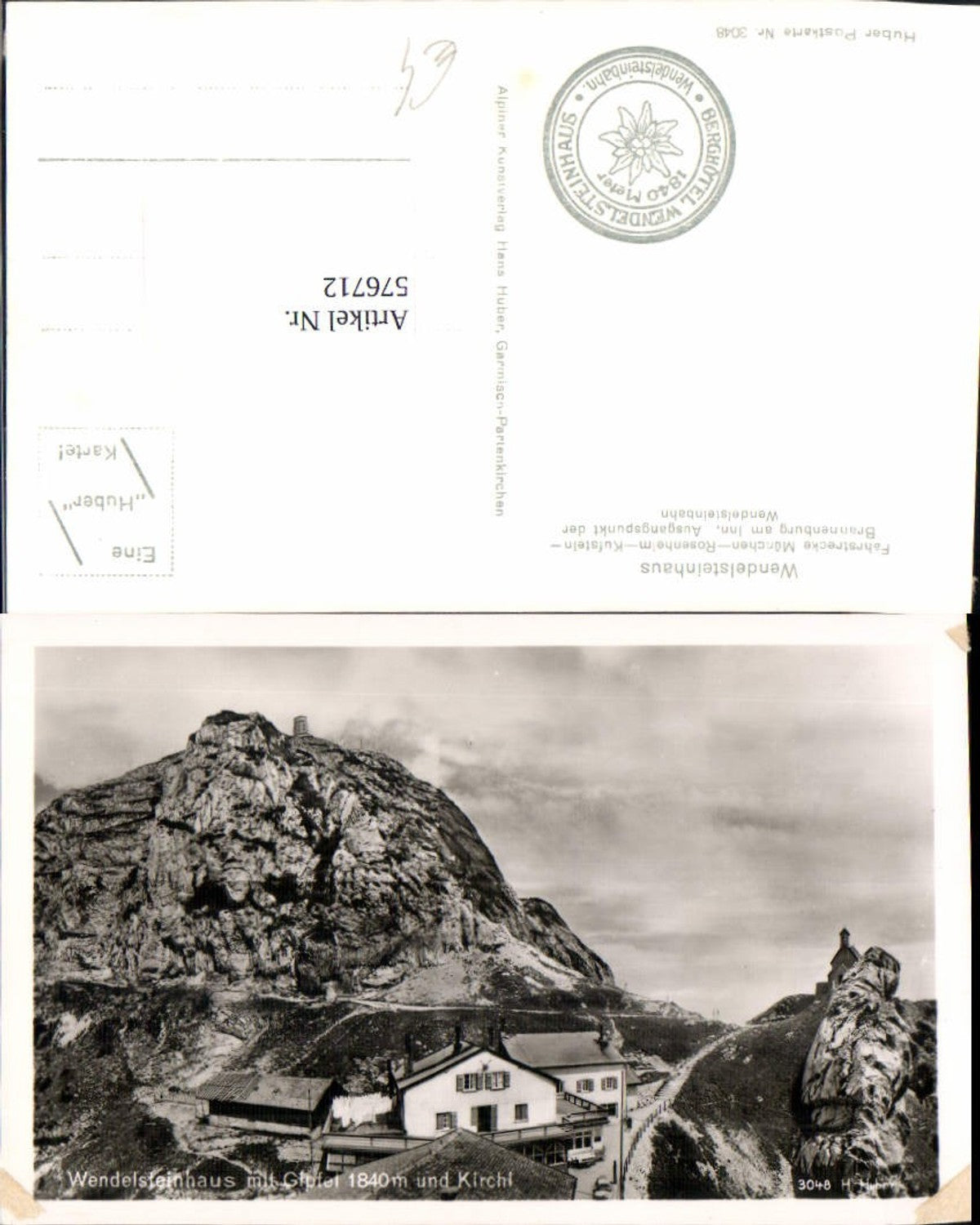 576712,Foto Ak Wendelsteinhaus m. Gipfel u. Kirchl Bayrischzell