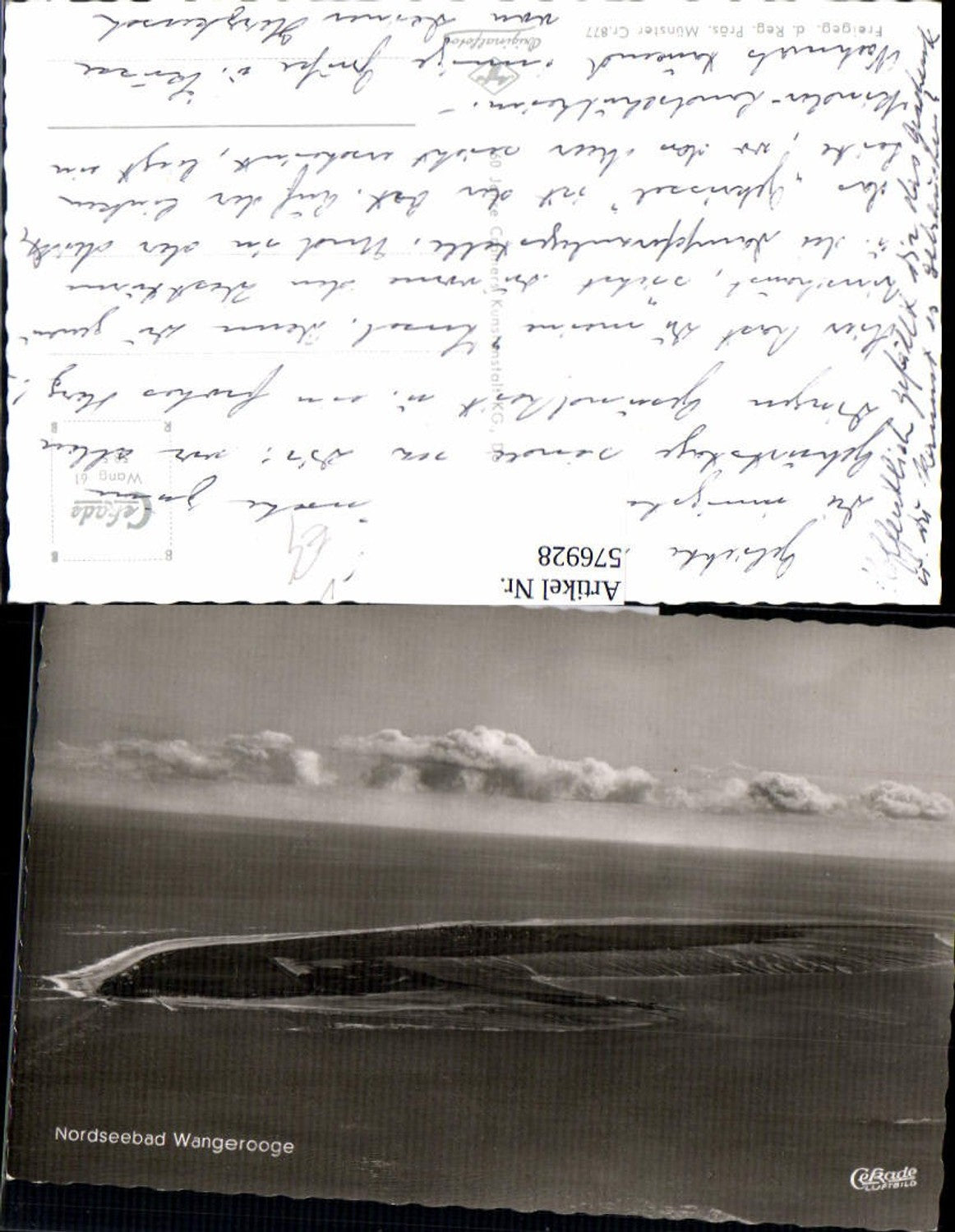 576928,Luftbild Nordseebad Wangerooge Insel pub Cramers