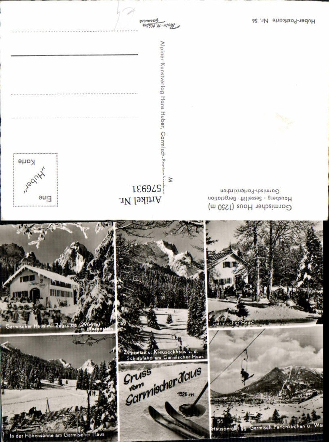 576931, Multi-image Ak Garmisch-Partenkirchen Garmisch House Zugspitze Hausberglift Winter sports
