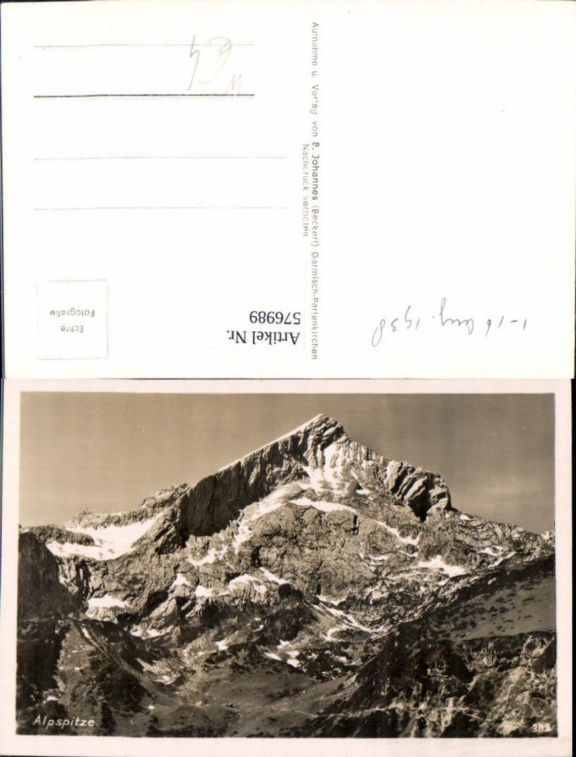 576989, Photo Ak Alpspitze near Garmisch-Partenkirchen