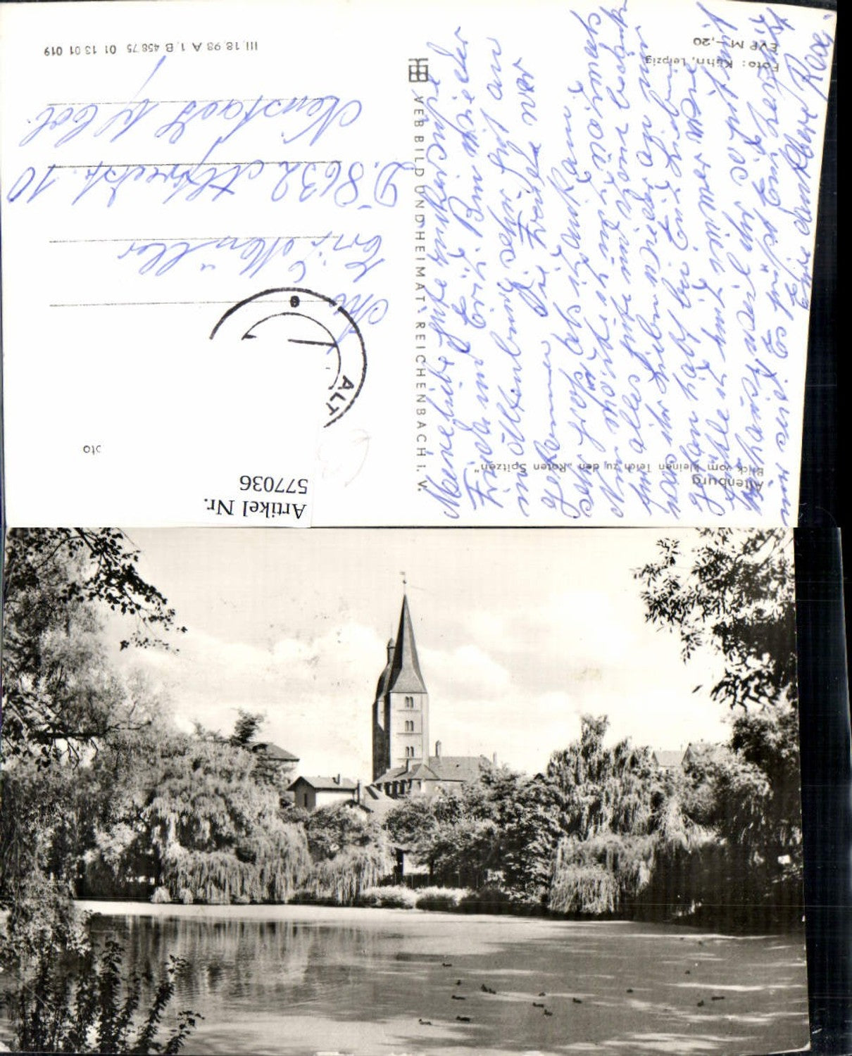 577036,Foto Ak Altenburg Blick v. Kleinen Teich zu den Roten Spitzen