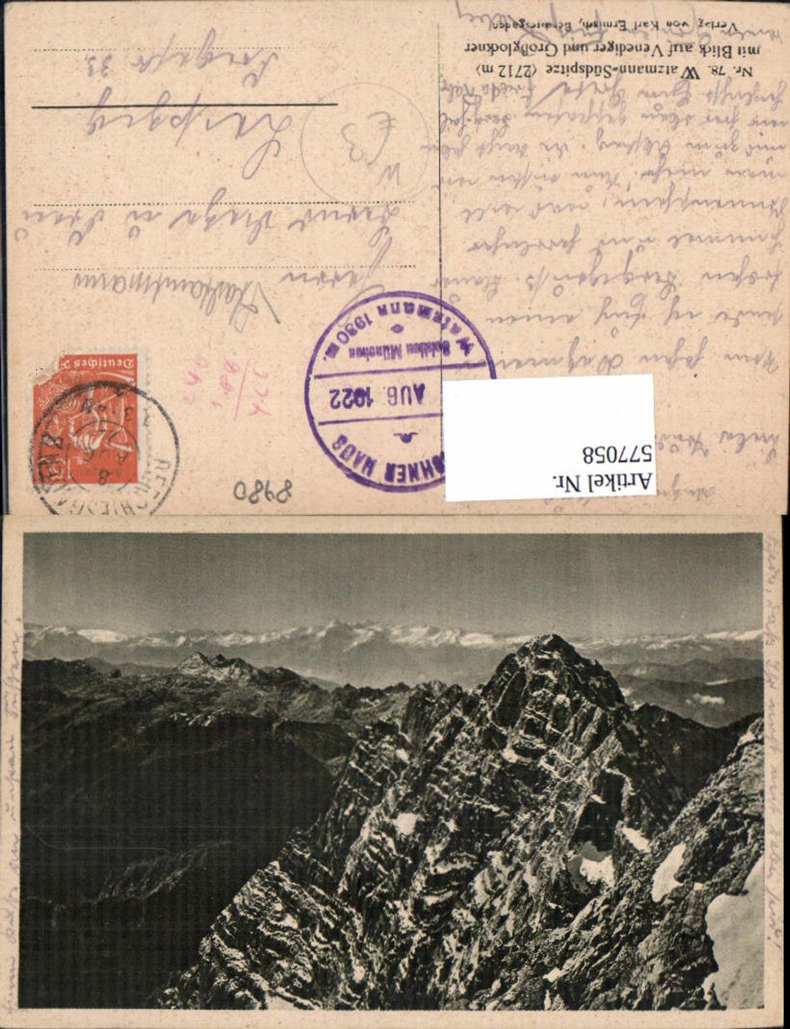 577058, Watzmann South Peak with view of Venediger and Großglockner, Ramsau near Berchtesgaden